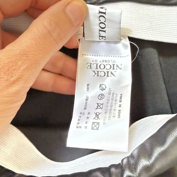 NICK&NICOLE Closet Minimal Eco Leather Midi A-line Black Skirt S NWOT - Picture 15 of 15